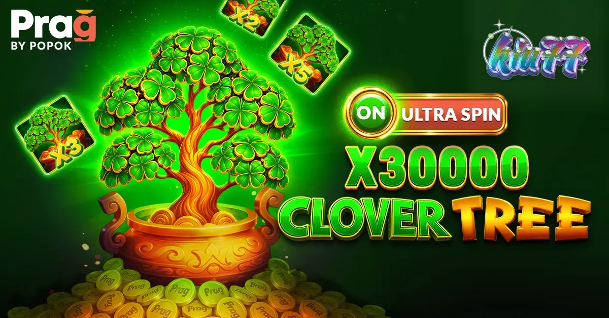 Tampilan visual slot Clover Tree x30000 Prag dengan simbol buah dan tema Irlandia